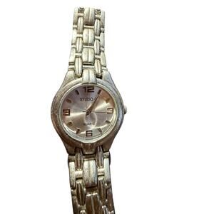Studio C Women's Silver-Tone Oval Dial Quartz Watch Link Bracelet